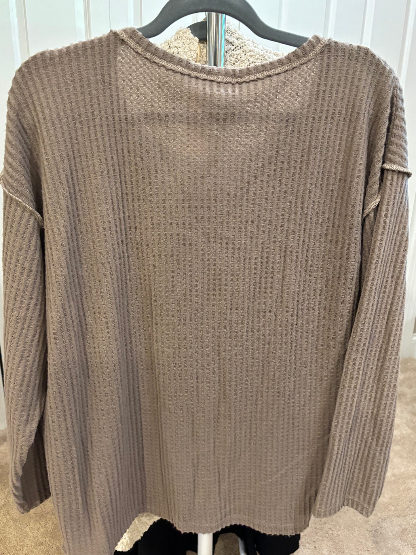Bibi Greige Weave long sleeve