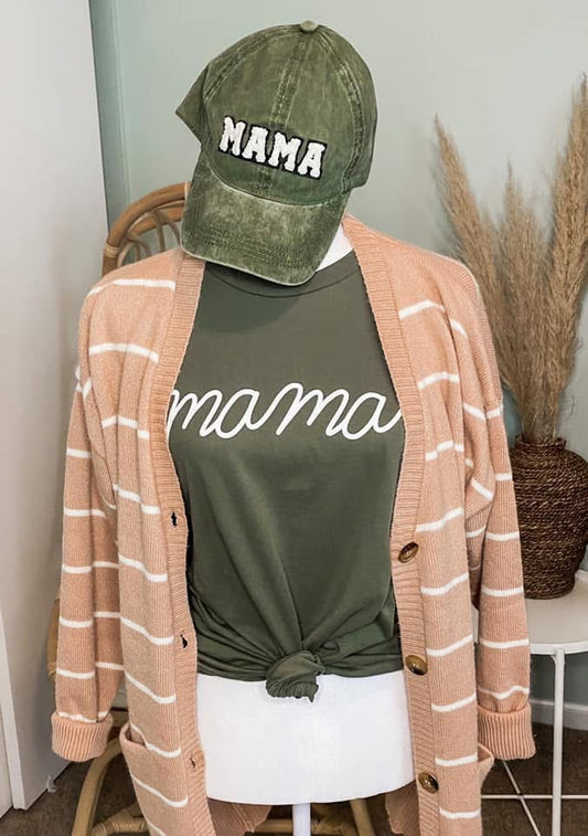 Tan with White Stripes Cardigan - SALE (cardigans)