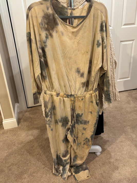 Tie Dye Cotton Jumpsuit with pockets