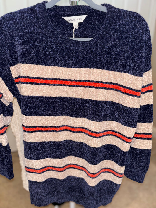 Chenille striped long sleeve