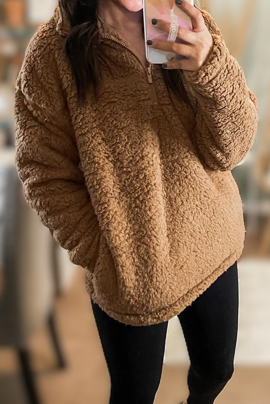 Half Zip Sherpa Pullover